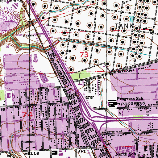 Topographic Map of New Light Baptist Church, LA