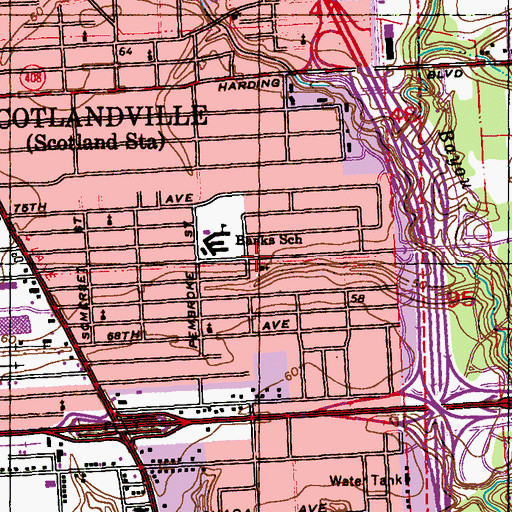 Topographic Map of New Macedonia Church of God in Christ, LA