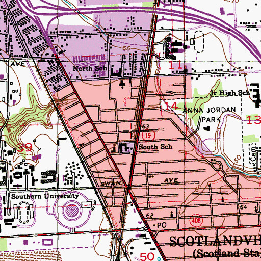 Topographic Map of New Revelation Baptist Church, LA