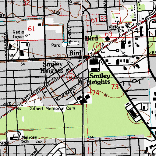 Topographic Map of New Zion Baptist Church, LA