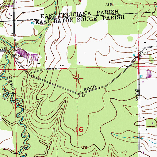 Topographic Map of Northeast Elementary School, LA