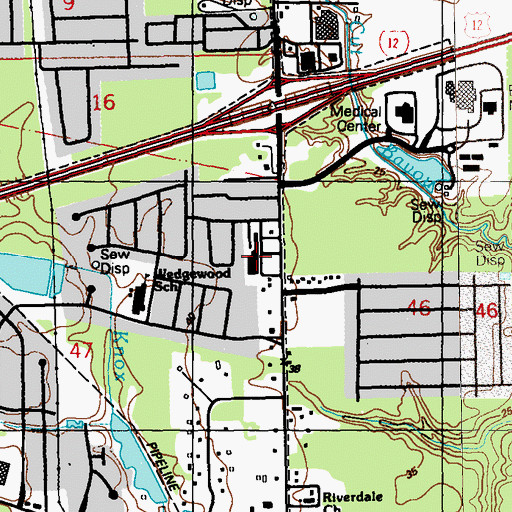 Topographic Map of O'Neal Plaza Shopping Center, LA