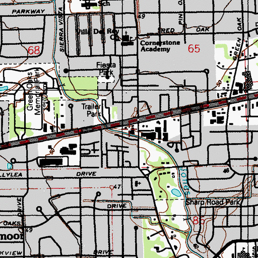 Topographic Map of Orleans Plaza Shopping Center, LA