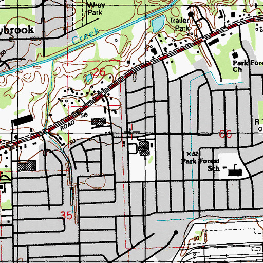 Topographic Map of Park Forest Church of Christ, LA