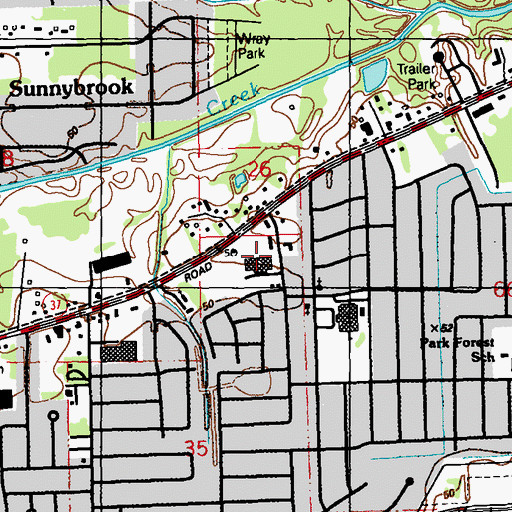 Topographic Map of Park Forest Shopping Center, LA