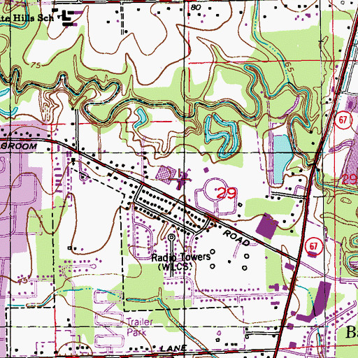 Topographic Map of Park Ridge Elementary School, LA