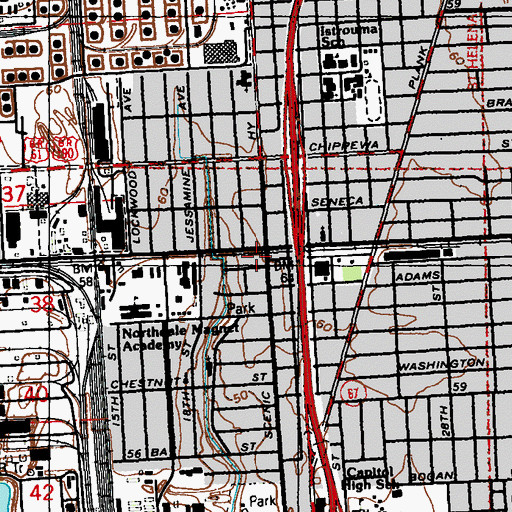 Topographic Map of Pentecost Assembly of Christ Temple, LA