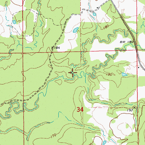 Topographic Map of Twomile Creek, AR
