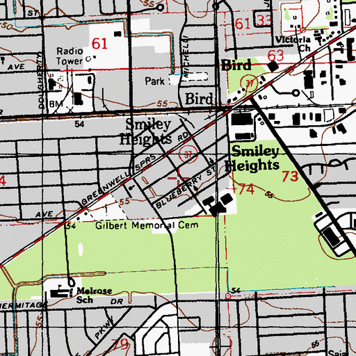 Topographic Map of Pleasant Valley Church of God in Christ, LA