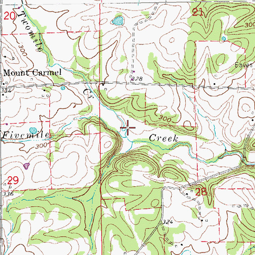 Topographic Map of Twomile Creek, AR