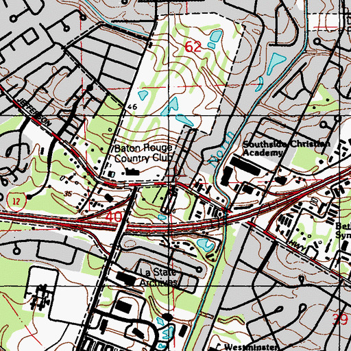 Topographic Map of Priestley Chapel (historical), LA