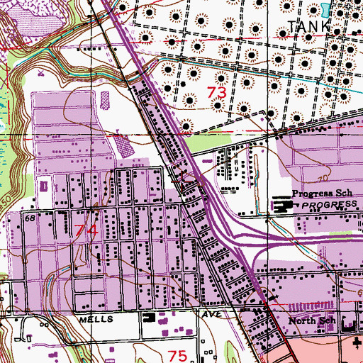 Topographic Map of Promise Land Baptist Church, LA