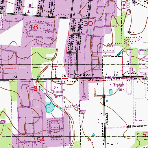 Topographic Map of Redeemer Lutheran Church, LA