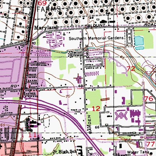Topographic Map of Ryan Elementary School, LA