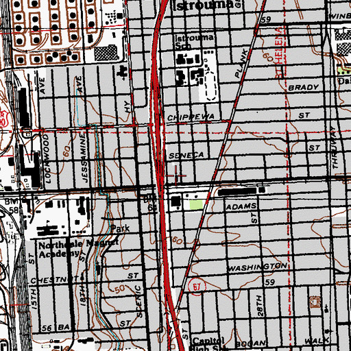 Topographic Map of Saint Anthony Catholic Church, LA