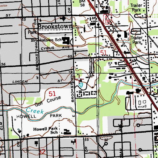 Topographic Map of Saint Charles Borromeo Catholic Church, LA