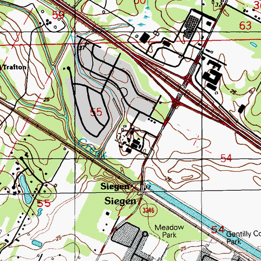 Topographic Map of Saint George Catholic Church, LA