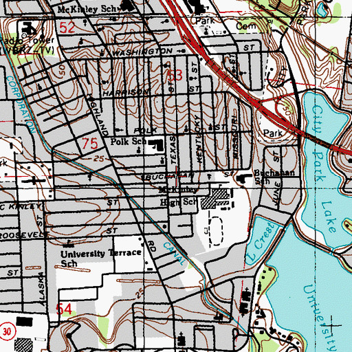 Topographic Map of Saint Joseph Baptist Church, LA