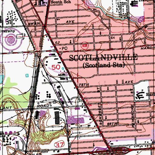 Topographic Map of Saint Michaels Episcopal Church, LA