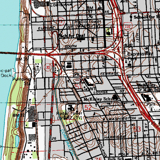Topographic Map of Saint Paul Missionary Baptist Church, LA