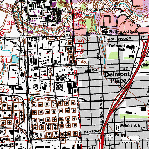 Topographic Map of Scenic Shopping Center, LA