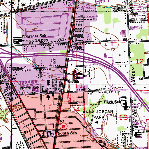 Topographic Map of Scotlandville Magnet High School, LA