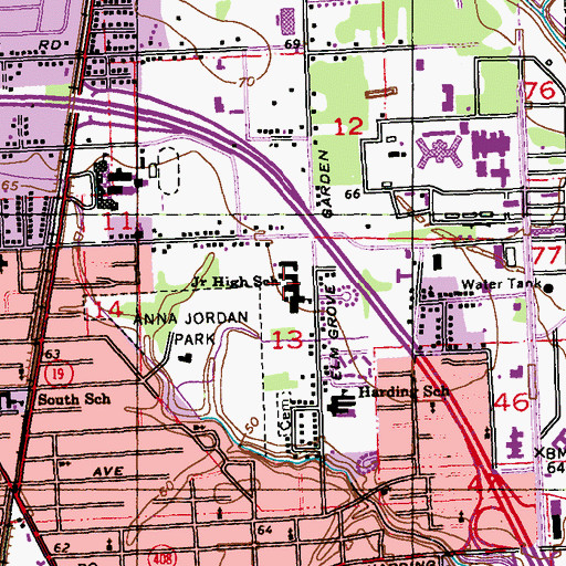 Topographic Map of Scotlandville Middle School, LA