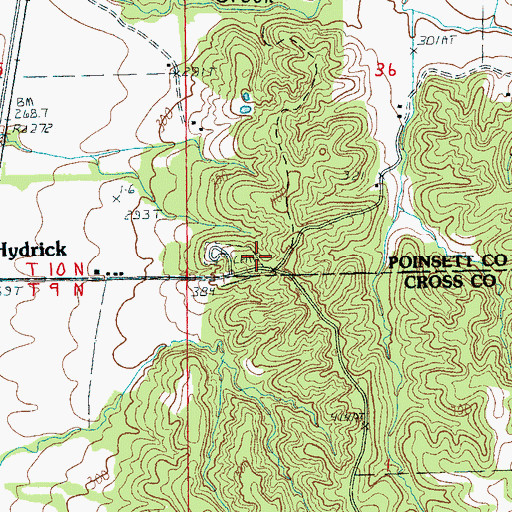 Topographic Map of Tyer Cemetery, AR