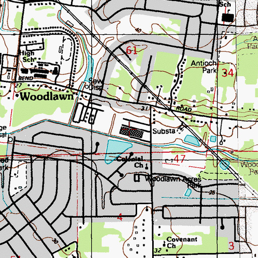 Topographic Map of Shenandoah South Shopping Center, LA