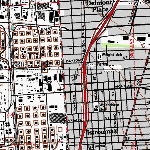 Topographic Map of Star of Bethlehem Baptist Church, LA