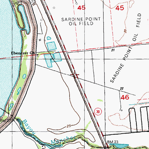 Topographic Map of Starling (historical), LA