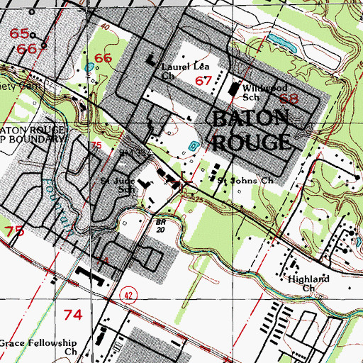 Topographic Map of Starling Store (historical), LA