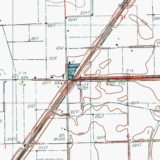 Topographic Map of Tyronza Bayou, AR