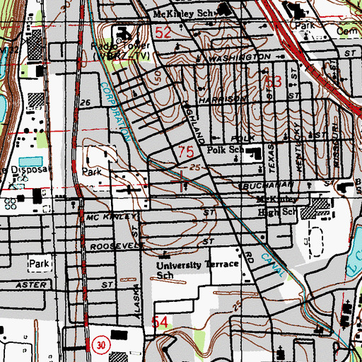 Topographic Map of Sweethome Baptist Church, LA