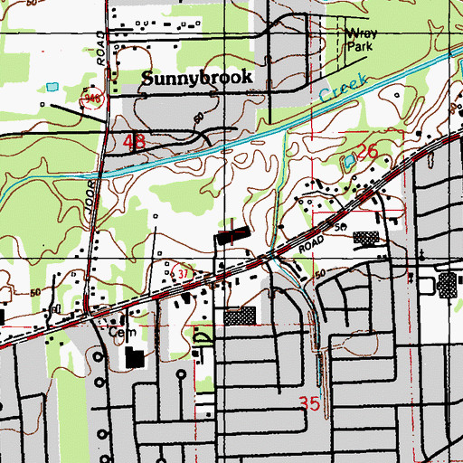 Topographic Map of The Village Green Shopping Center, LA