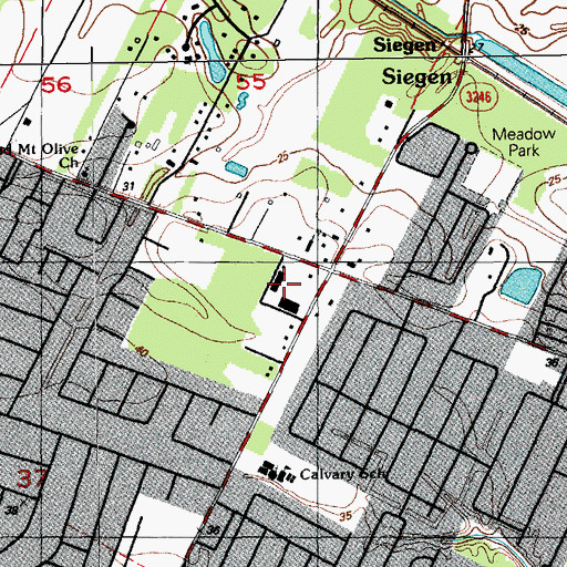 Topographic Map of Town and Country Shopping Center, LA