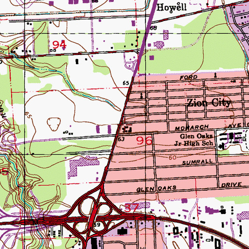 Topographic Map of Trinity Baptist Church, LA