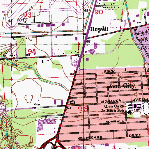 Topographic Map of True Worship Christian Fellowship, LA