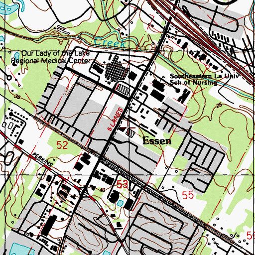 Topographic Map of Universal Plaza Shopping Center, LA