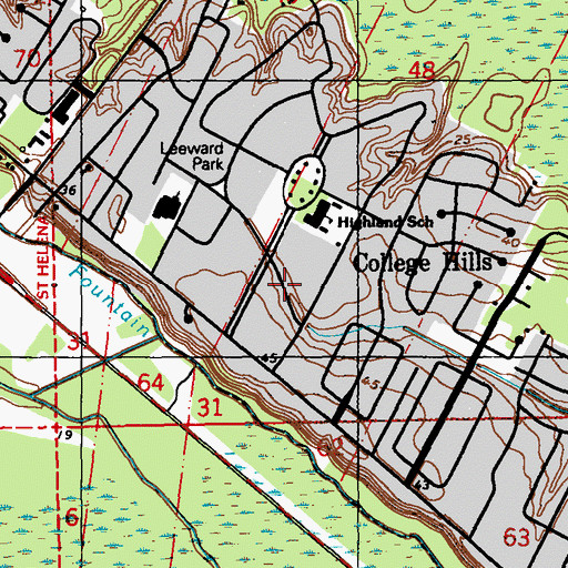 Topographic Map of University Acres, LA