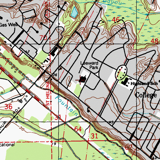 Topographic Map of University Baptist Church, LA