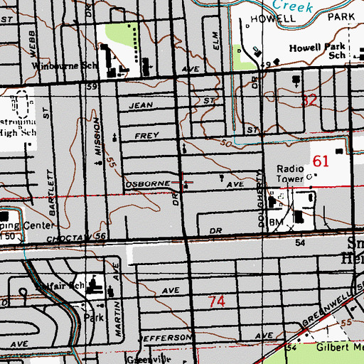Topographic Map of Way of Faith Christian Church, LA