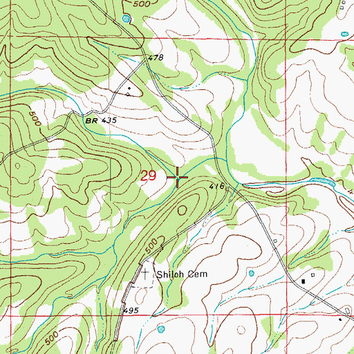 Topographic Map of Underwood Branch, AR