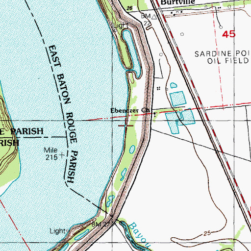 Topographic Map of Woodstock Landing, LA