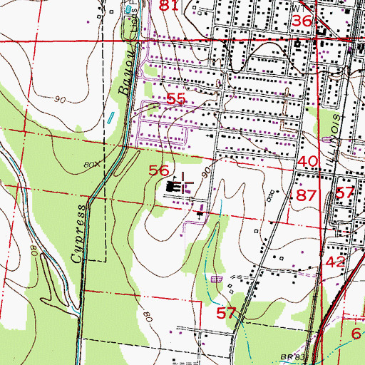 Topographic Map of Zachary Elementary School, LA