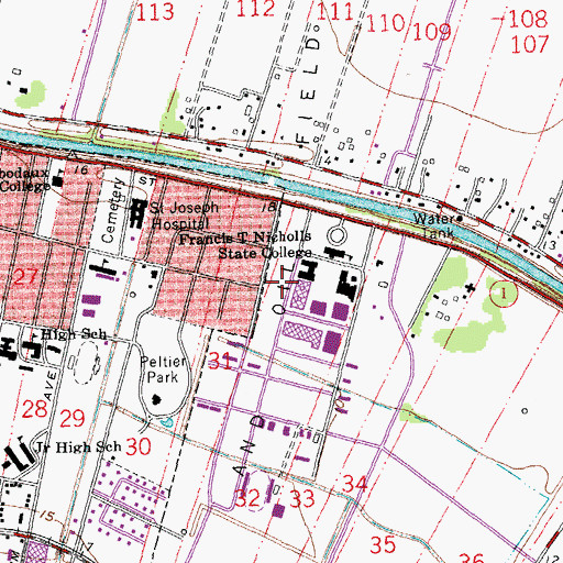 Topographic Map of Aquinas Center Chapel, LA