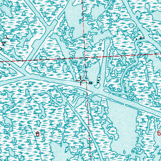 Topographic Map of Bay Jaque Oil Field, LA