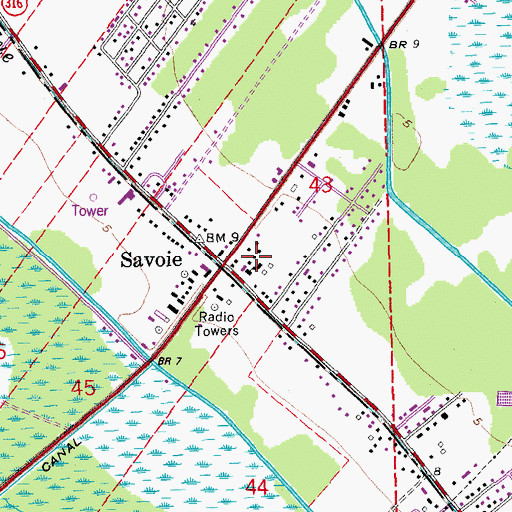 Topographic Map of Bayou Blue Elementary School, LA