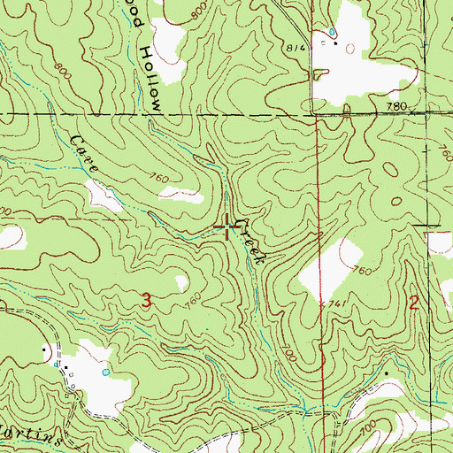 Topographic Map of Underwood Hollow, AR