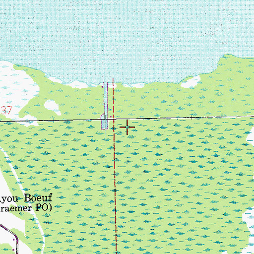 Topographic Map of Bayou Boeuf Gas Field, LA